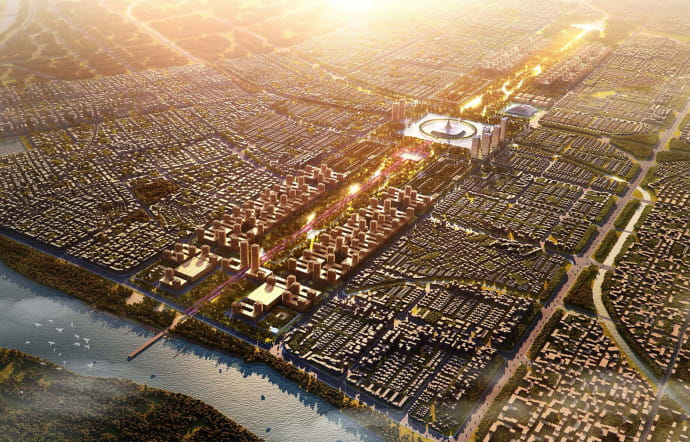 Amaravati est située sur les bords de la rivière Krishna.