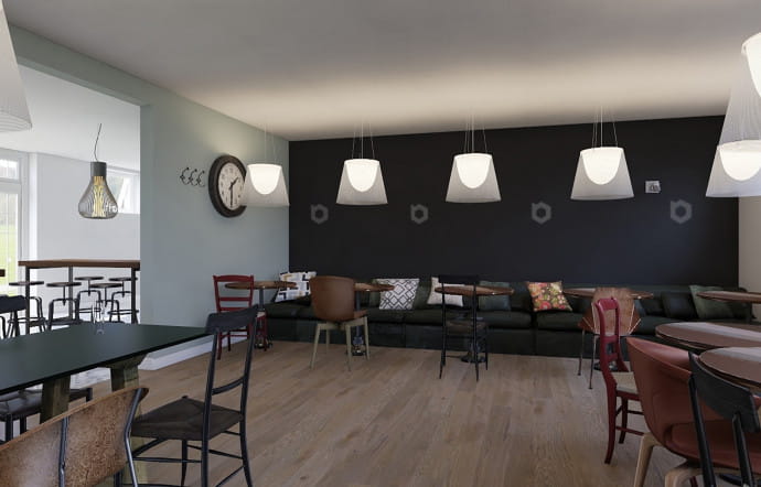 Comme dans chaque établissement Morning, les espaces communs représentent un tiers de la surface totale du bâtiment.