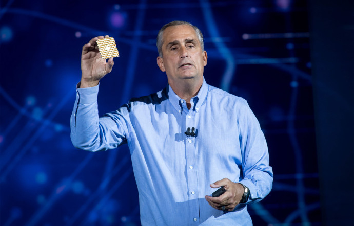 Brian Krzanic, le président d’Intel, vante les mérites de l’ordinateur quantique, lors du Consumer Electronic Show de Las Vegas.