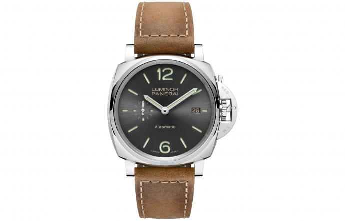 Panerai Luminor Due 3 days Automatic Acciaio, boîtier 42 mm en acier. Prix : 6 200 €.