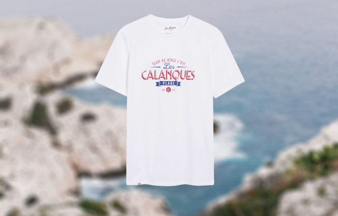 Tee-shirt Jean de Nîmes x Le Binôme à la Française, coton, fabriqué en France, 39 €.