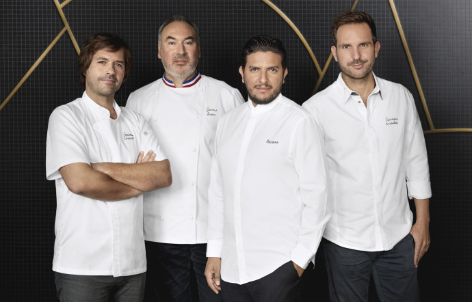 Les chefs du printemps du goût, Gontran Cherrier, Laurent Dubois, Akrame Benallal et Christophe Michalak (de gauche à droite).