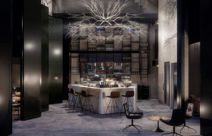Le lobby/bar du Herman K.