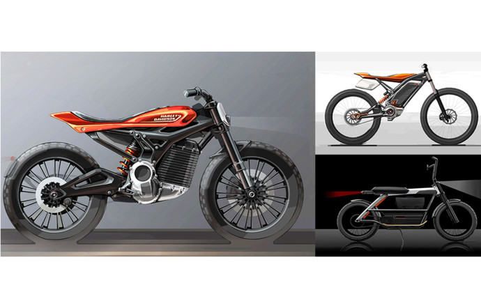 Prototypes de véhicules électriques dévoilés par Harley-Davidson.