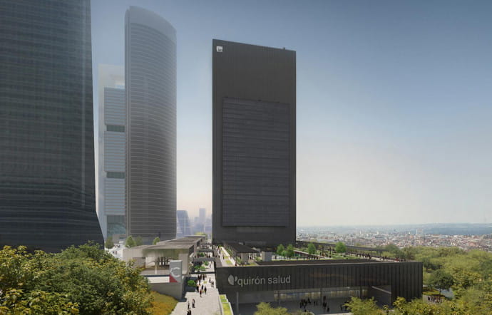 Au nord de Madrid, le pôle des Cuatro Torres a retrouvé vie. Longtemps restés à moitié vides, les 4 gratte-ciel seront bientôt rejoints par la tour Caleido de l’IE University.