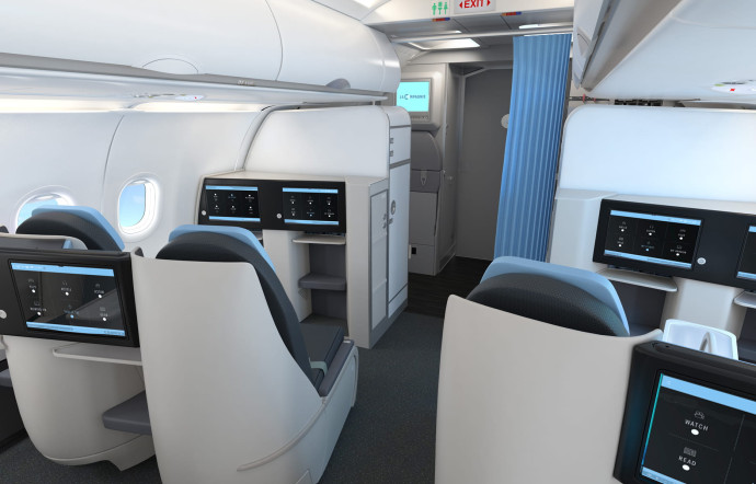 Rendu 3D de la future cabine des A321neo La Compagnie.