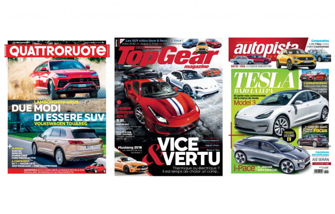Quattroruote (Italie), TopGear (Angleterre, version française), Autopista (Espagne).