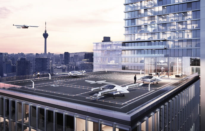 Un landing pad vu par Lilium. Une infrastructure légère qui ne nécessite pas de gros travaux.