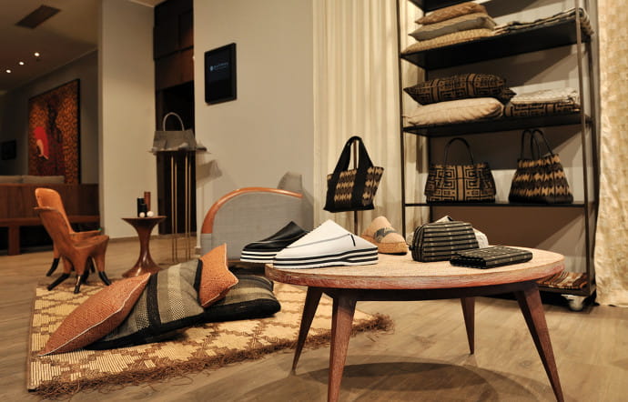 Corner d’accessoires de déco, baptisé WAO by Aïssa Dione, à l’hôtel Pullman Dakar Teranga.