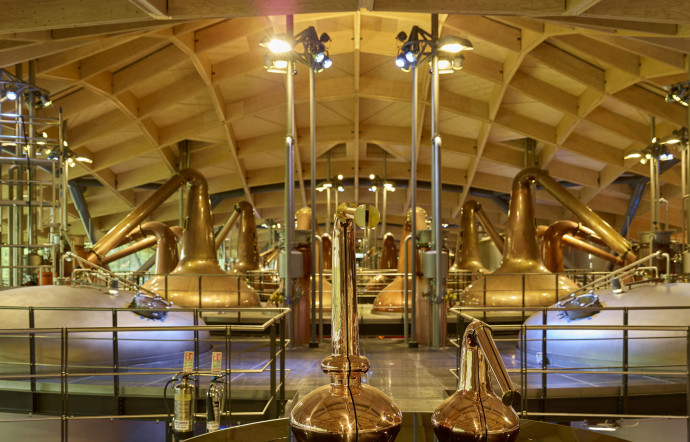 Structure en bois, toit végétalisé, grandes baies vitrées, chais repensés, la nouvelle distillerie The Macallan est un site à la hauteur de l’excellence de son whisky.