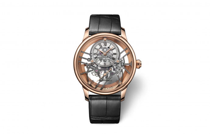 Grande Seconde Skelet One, boîtier 41 mm en or rouge, mouvement squelette mécanique à remontage automatique, bracelet en alligator, 34 300 €.