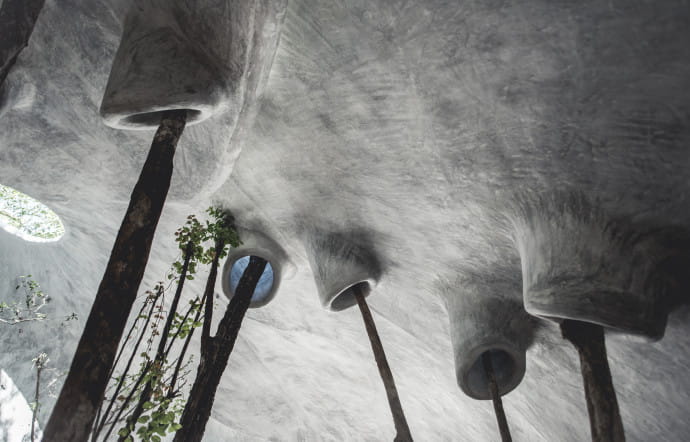 Vérité défi au cœur de la forêt tropicale, aucun arbre n’a été coupé pour bâtir l’ensemble du complexe.