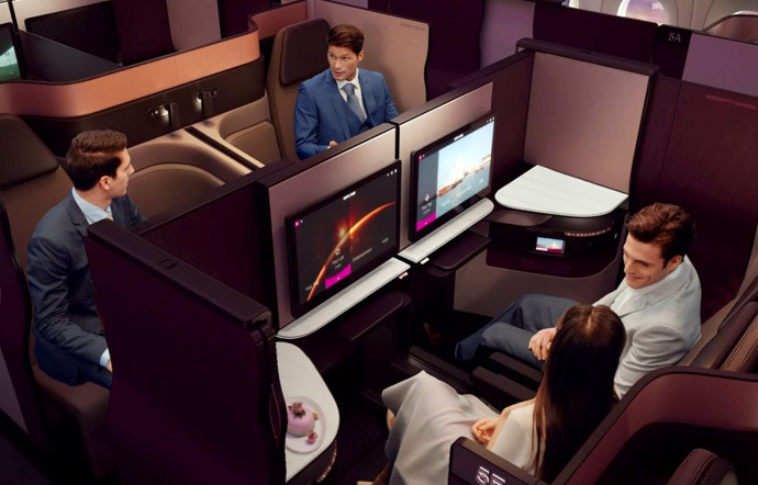 La Qsuite de Qatar Airways.