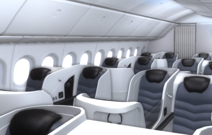 Boeing permet de visiter la future cabine business du 777X (personnalisable à volonté par les compagnies propriétaires) sur un mini-site créé pour l’occasion : www.boeing.com/777x/reveal