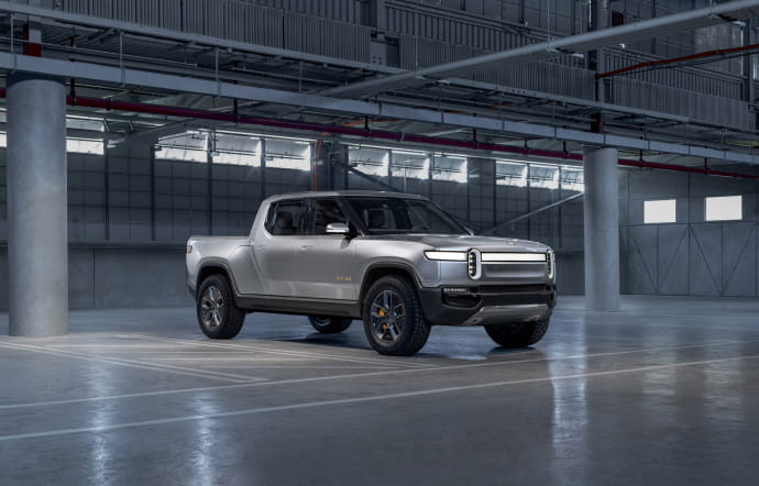 Le R1T, le pickup électrique de Rivian.