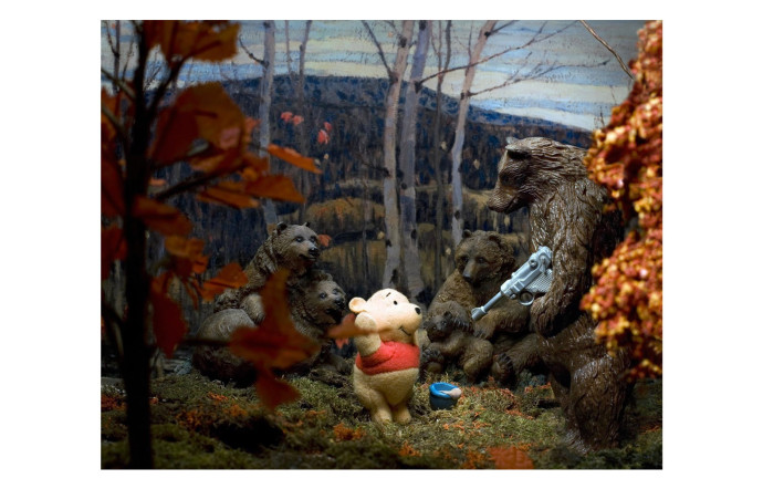 Diana Thorneycroft, Group of Seven Awkward Moments, Maples and Birches with Winnie and the Pooh, 2009.