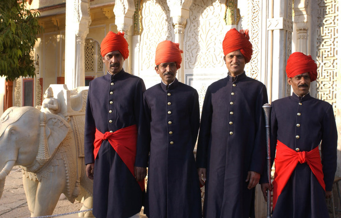 La garde du maharadjah à l’entrée du City Palace.