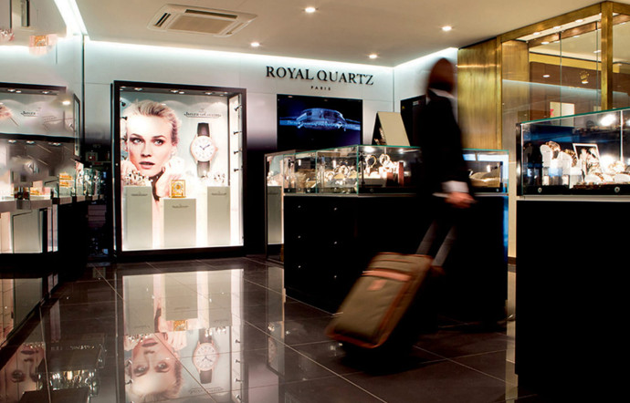 Galeries Lafayette‑Royal Quartz Paris, ce sont dix points de vente à l’aéroport Charles‑de‑Gaulle (photo) et un à celui d’Orly.
