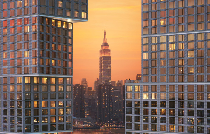 OMA a pensé à espacer les deux tours de 18 mètres pour conserver la vue sur Manhattan.
