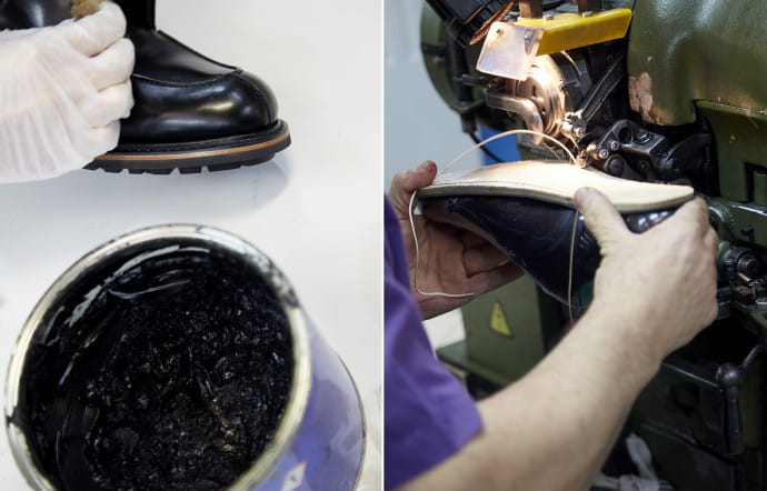 Cousu norvégien, Goodyear ou Blake, cirage et ponçage de la semelle, peinture, lustrage et laçage à la main, chaque paire de souliers vosgiens bénéficie d’une minutie d’exécution extrême, gage d’une qualité et d’une durabilité exceptionnelles.