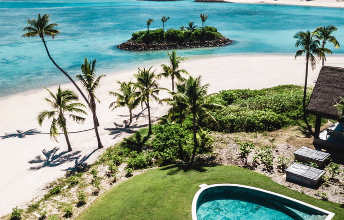 Le Six Senses Fiji comptent des villas et des résidences sur l’île de Malolo, dans l’archipel des Fidji, dans l’océan Pacifique.