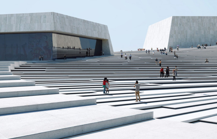 Le toit accessible à pied, un point commun avec l’opéra d’Oslo.