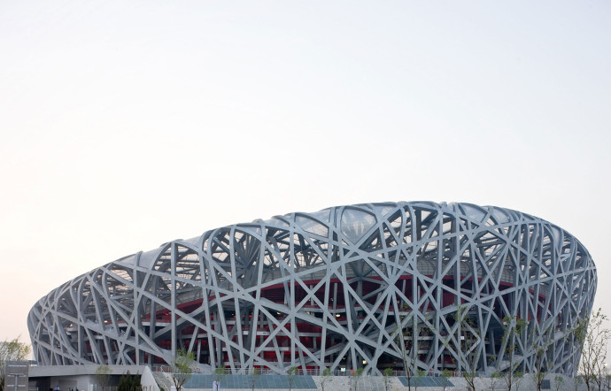 Le Stade national, à Pékin, surnommé le Nid d’oiseau (2008).