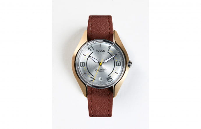 Chronostase Initial Silver Grey, mouvement mécanique à remontage automatique Swiss Made, boîtier 40 mm en acier, cadre de boîtier interchangeable, bracelet en cuir, étanche à 50 m, Fugue, 980 €