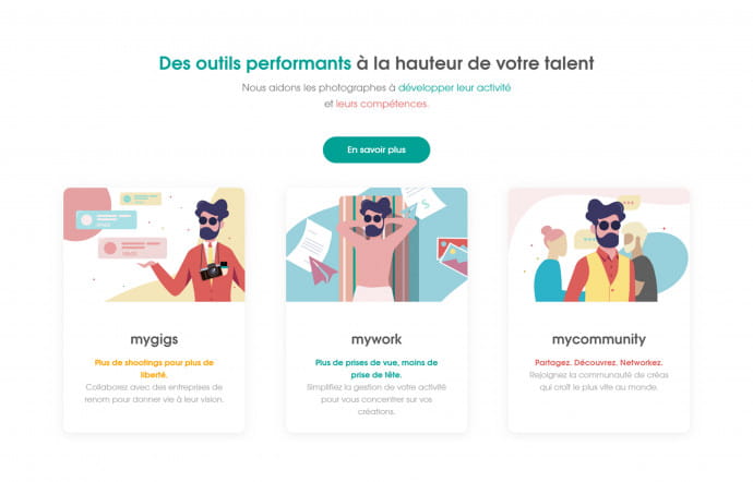 Les arguments de Meero à l’intention des photographes, sans langue de bois.
