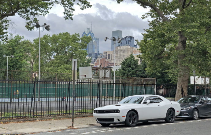 Scène de rue à Philadelphie.