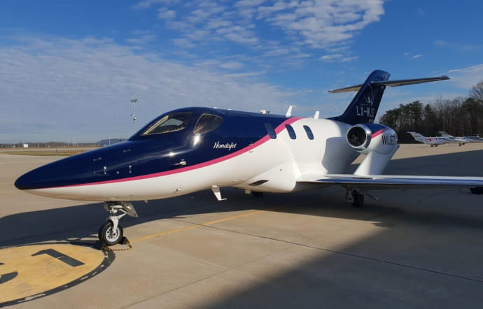 L’un des 4 avions HondaJet de Wijet.