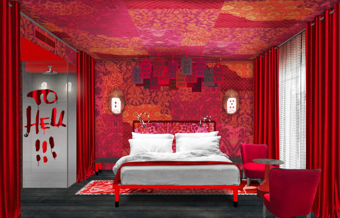 Une chambre inspirée par l’Enfer de Dante.