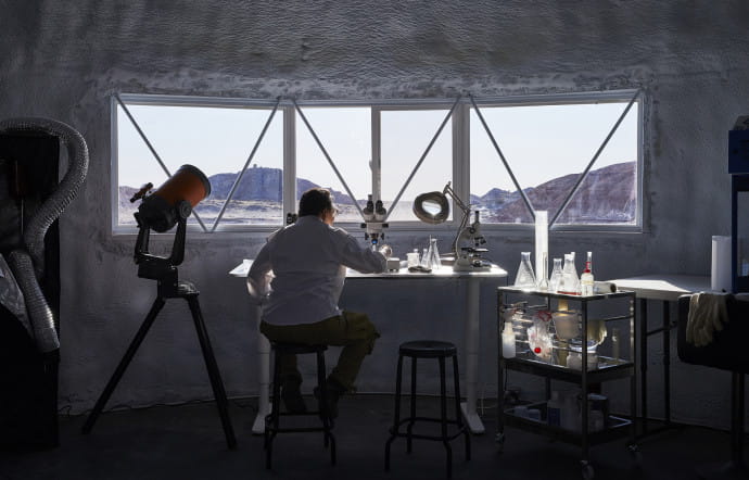 Un laboratoire, au rez-de-chaussée de l’une des capsules.