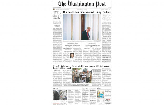 La couverture du Washington Post.