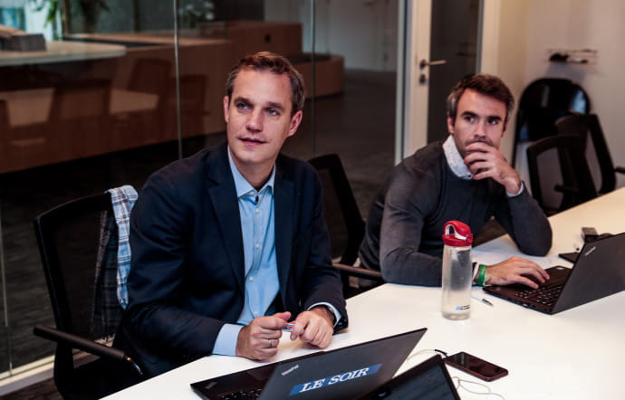 Olivier de Raeymaeker, directeur général du Soir. Depuis le début de l’année 2019, il préside l’alliance LENA qui vise à promouvoir le journalisme de qualité en Europe.