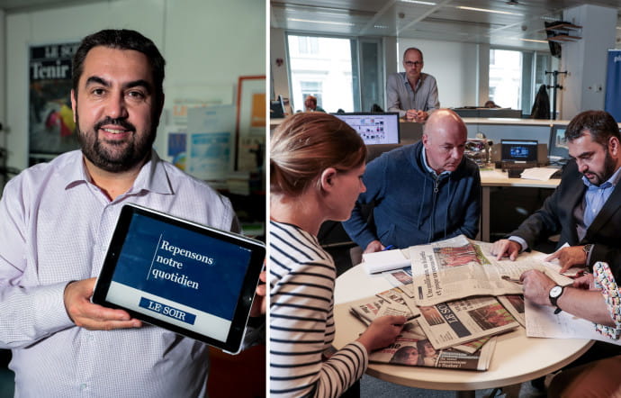 Christophe Berti, rédacteur en chef depuis 2013, est l’artisan du virage numérique « freemium » pris par Le Soir. Pendant la conférence de rédaction, il valide les choix éditoriaux du journal.