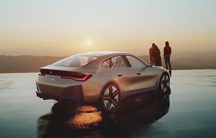 BMW Concept i4 : 100 % électrique, 600 km d’autonomie et design épuré