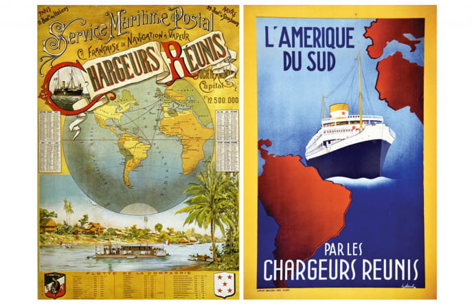 Ancienne affiche de la Compagnie des chargeurs réunis.