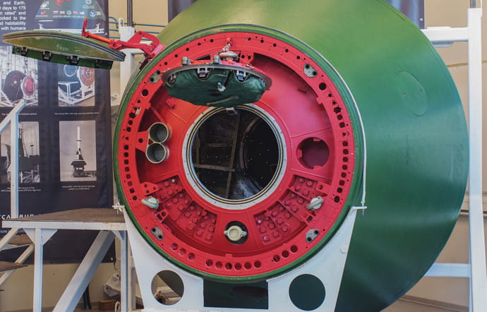 La capsule spatiale russe Almaz de l’ISU.