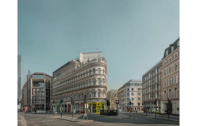 Queen Victoria Street, Londres, avril 2020.