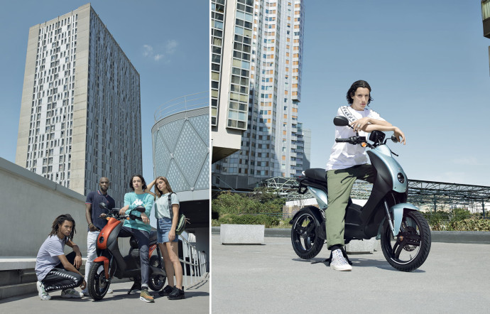 Autre 2-roues du constructeur, le petit scooter urbain e-Ludix et sa batterie transportable. www.peugeot-motocycles.fr
