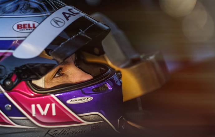 La pilote anglaise Katherine Legge qui s’est faite connaître en Indycar et Formula E.