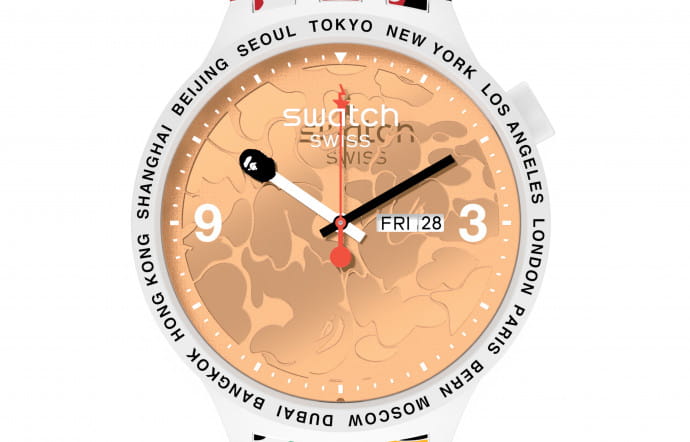 Tokyo White Multi Camo, Swatch x BAPE, 135 €.