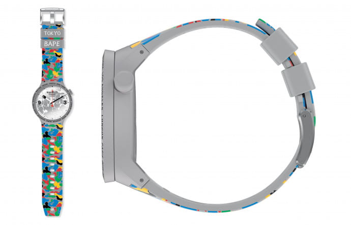 Tokyo Gray Multi Camo, Swatch x BAPE, 135 €.