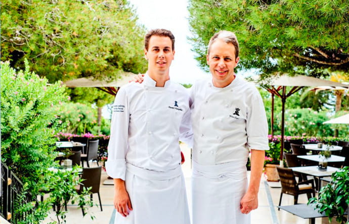 Chef Yoric Tièche et Florent Florent Margaillan, chef pâtissier.