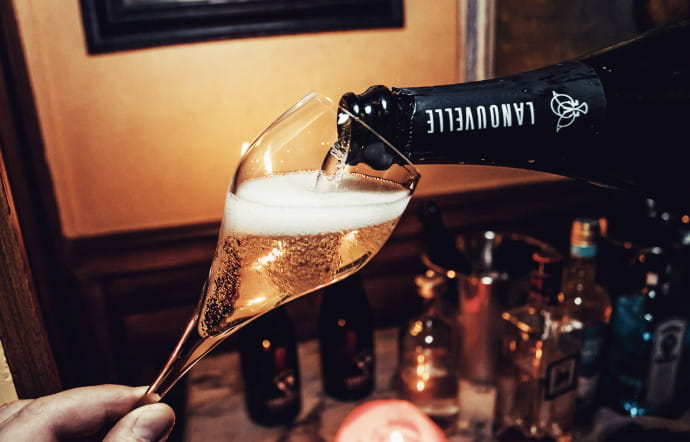 Brut affriolant, Champagne Lanouvelle, 78% pinot noir, 12% chardonnay, 10% pinot meunier, 36 €.