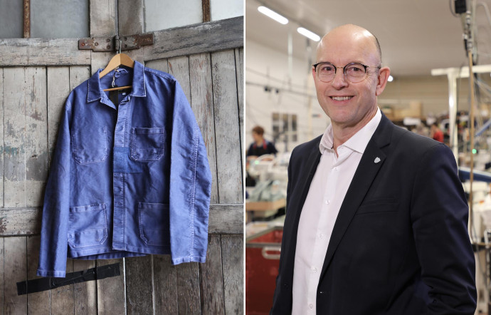 Veste de travail Kiplay Vintage, marque dirigée par Marc Pradal, également président de l’Union française des industries mode et habillement (UFIMH).