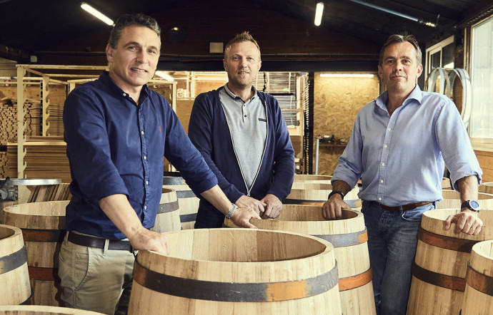 Lionel Kreff, responsable du développement commercial, Xavier Baron, responsable des achats de bois en forêt, et Nicolas Tombu, chargé du développement et de l’innovation.
