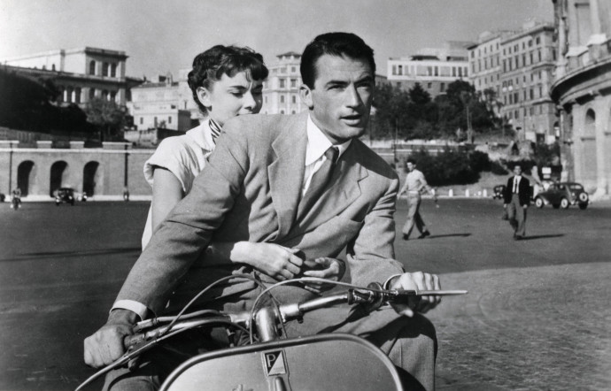 Audrey Hepburn et Gregory Peck dans Vacances Romaines, en 1953.