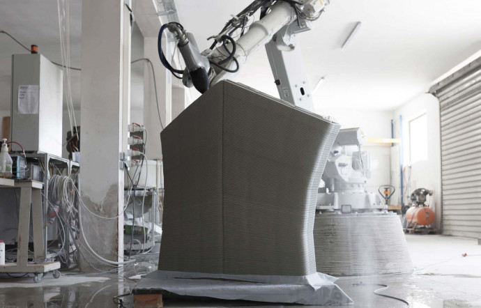 L’un des 53 blocs de béton imprimés en 3D qui composent le pont Striatus à Venise.